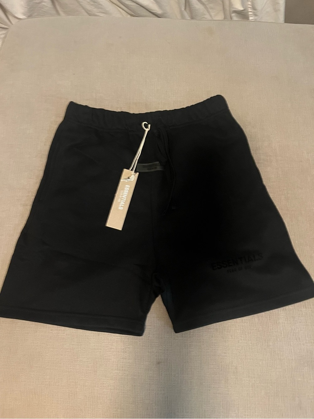 ESSENTIALS Men's Black Drawstring Shorts